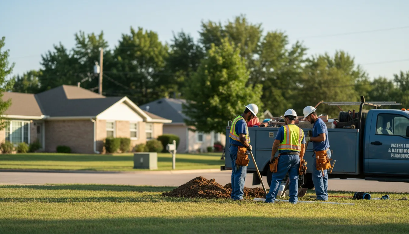 Residential water line and bathroom plumbing service in Rogers, AR
